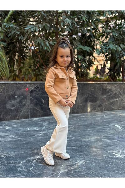 Süslüm Kids Комплект панталони от креп с яке и норково покритие