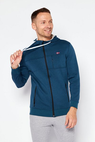 Nordland Men Sportswear Fit Long Sleeves Outdoor Hoodie, Teal Blue