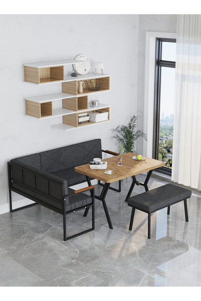 Mygusi Src 70x110 Atlantik Masalı, Köşe Takımı, Mutfak, Balkon Köşe Takımı, Mutfak Masası Takımı - Antrasit