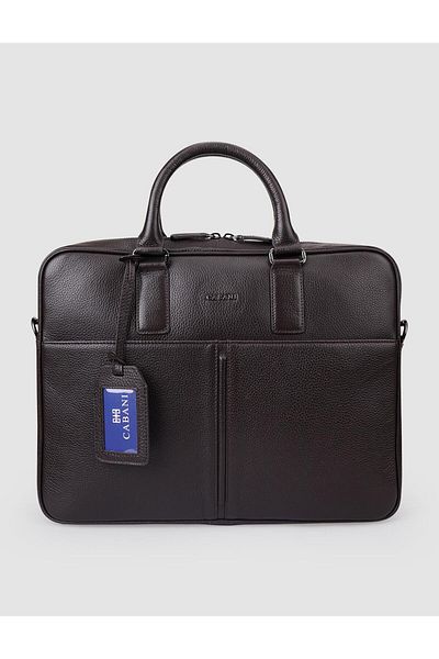 Cabani 100% Genuine Leather Brown Shoulder Strap Briefcase