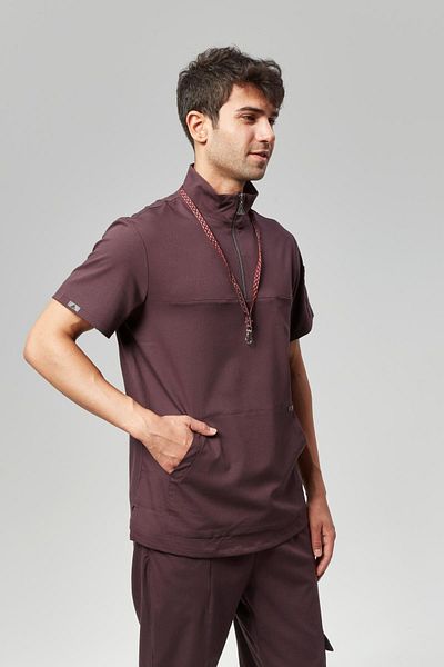 Çatı Medikal Extreme Cool Man - Tricou chirurgical premium bidirecțional din Lycra Doctor Nurse Scrubs (BĂRBAȚI), Mür