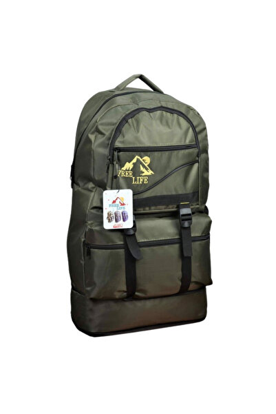 Sone Unisex Haki 65 LT Dağcı Sırt Çantası | Kamp, Outdoor, Seyahat ve Okul Ça...