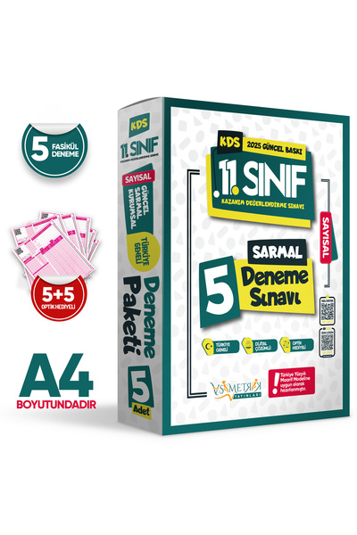 Asimetrik yayınları 2025 11.Sınıf SAYISAL Yeni Sistem KDS Aylık SARMAL Deneme Paketi 5li TG Çözümlü Set Asimetrik Yayın