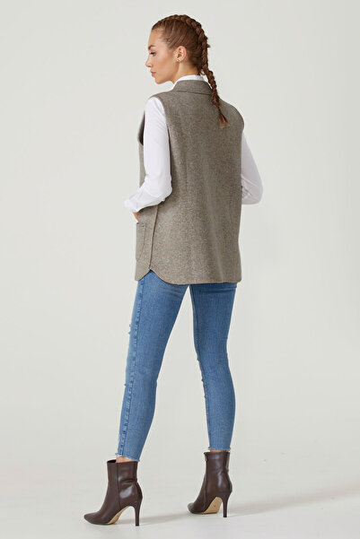 Sementa Дамски плетен елек с цип - норка