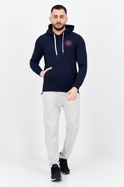 Nordland Men Brand Logo Long Sleeves Hooded Sweatshirt, Navy