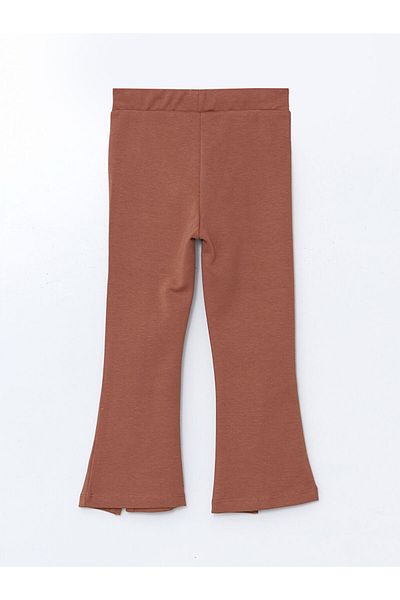 LC Waikiki Lcw Kids Brown Elastic Waist Girls Spanish Leg Leggings Pants