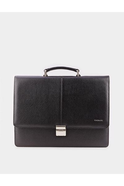 Cabani Men's Genuine Leather Black Briefcase