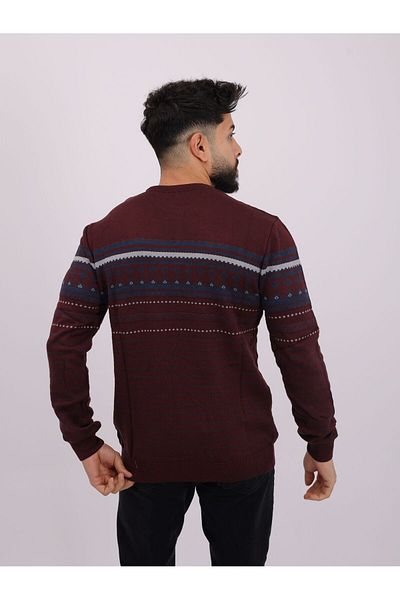 TÜKATO Patterned Crew Neck Knitwear Men's Sweater