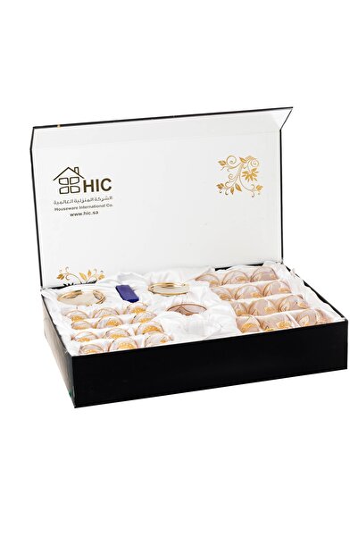 HIC Crystal tea and coffee set 49 pcs gold color