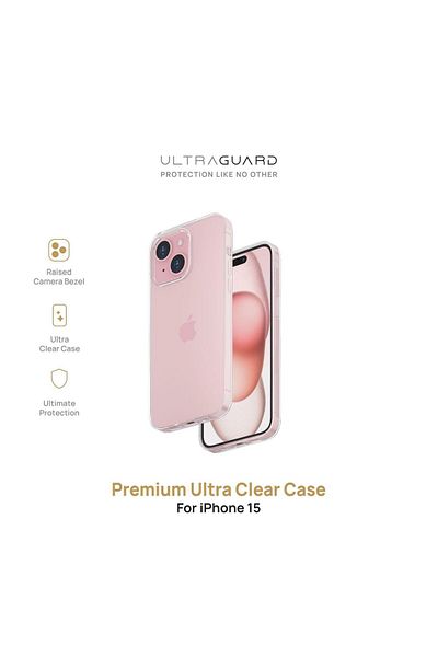 ULTRAGUARD جراب شفاف فائق الجودة لهاتف آيفون 15