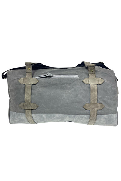 Old Cotton Kaliteli Astarlı Su Geçirmez Vintage Kanvas Deri Unisex Salaş Seyahat Çantası 50 cm x 27 cm