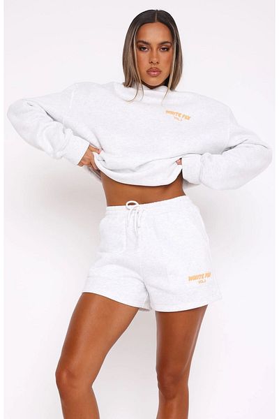 The Champ Clothing Wf Women Grey Melange Vol 3 Written Offstage Short