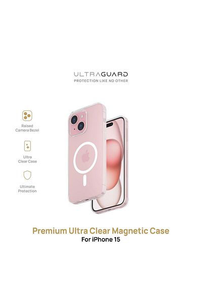 ULTRAGUARD جراب مغناطيسي فائق الوضوح لهاتف آيفون 15