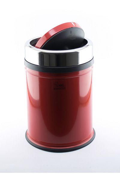 HIC Wastebasket steel red color 8 liters