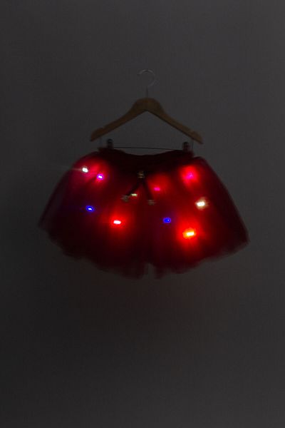 DUCA Fluffy Christmas Tutu Skirt with Led Fairy Lights and Bow -New Year
