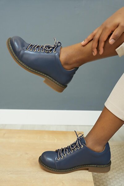 Stilbagshoes NOMA ГУМОВІ ШНУРКИ ДЕТАЛЬНІ ЖІНОЧІ ЧЕРЕВИКИ СИНІ