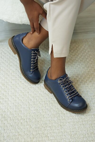 Stilbagshoes NOMA ГУМОВІ ШНУРКИ ДЕТАЛЬНІ ЖІНОЧІ ЧЕРЕВИКИ СИНІ