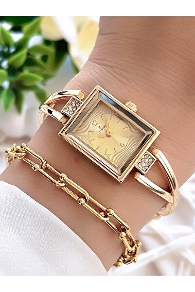 Coliseum Özel Tasarım Vintage Seri Kadın Kol Saati+ Bileklik Hediyeli CL8453.M4