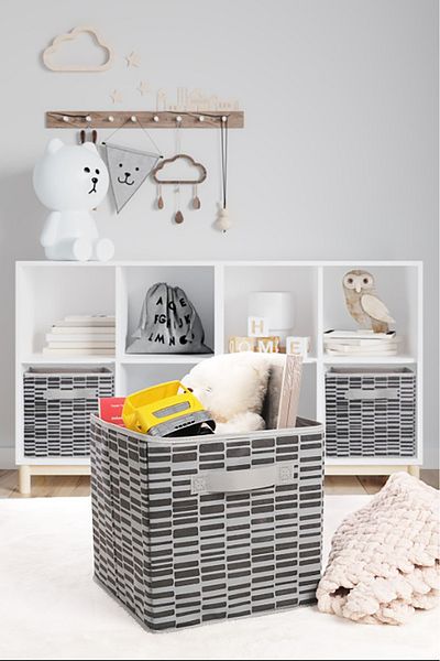 ADARYA HOME Under Cabinet Laundry and Toy Organizer Storage Box Without Lid |   30X30X30 cm (Zebra)