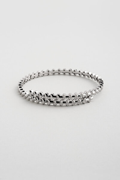 So CHIC... Amazon 18 Ayar Beyaz Altın Kaplama Gümüş Kelepçe Bileklik