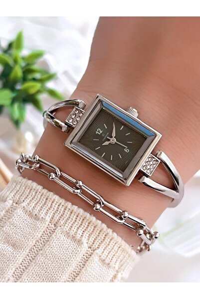 Coliseum Özel Tasarım Yeşil Kadran Vintage Seri Kadın Kol Saati+ Bileklik Hediyeli CL8453.M3