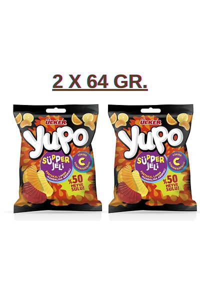 Ülker Yupo Supper Gel - Vitamin C Confectionery 64g X 2 Pack