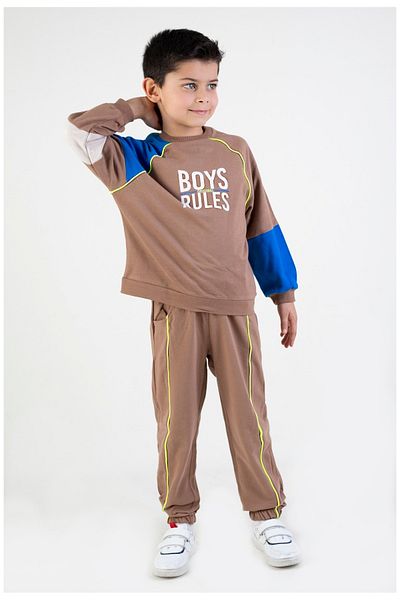 Harika KIDS Boy's Boys Rules Printed Πλεκτό Basic Σετ φόρμας