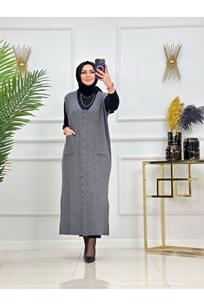 VALENS BOUTİQUE Vestă hijab cu nasturi și buzunare Ceren