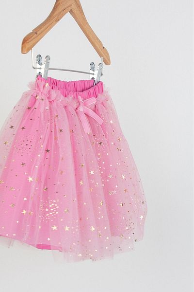 DUCA Star Printed Tutu Skirt with Ribbon Detail and Satin Lining