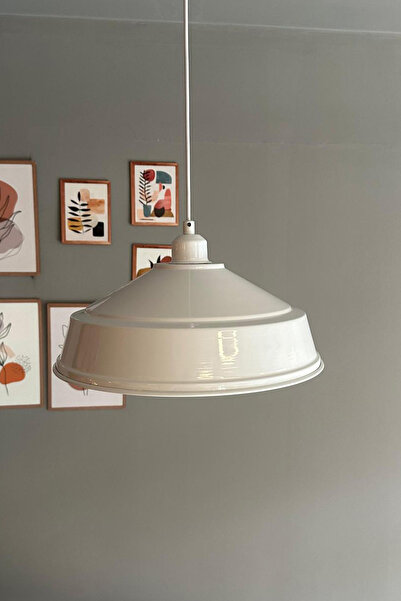 Bamyum Carmelo Beyaz Tekli Avize Yarım Lale Başlık Retro Sarkıt Lamba Restoran Salon Aydınlatma