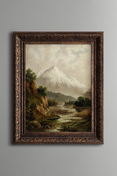 epiqart Waimakariri Nehri - Vintage Desenli Çerçeve