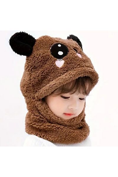 BBS 3-12 Years Old Panda Themed Ear Bow Tie Hat Beanie Neck Collar for Kids