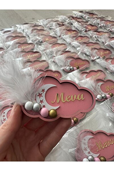 EMM DESIGN Bulutlu Magnet 10 adet Yenidoğan Söz Nişan Düğün Sünnet Erkek Bebe...