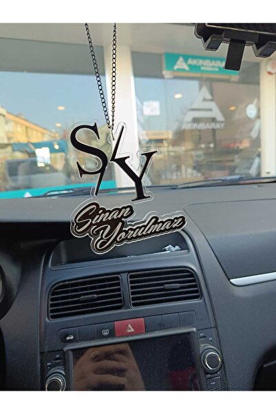 Arzuca Konsept Araba Dikiz Ayna Süsü | İsme Özel Pleksi Dikiz Ayna Süsü | Şeffaf Araç Ayna Süsü