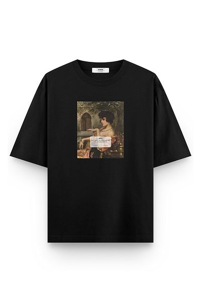 Overoz Μαύρο μπλουζάκι Oversize Don't Stress Εικόνα Τυπωμένο Unisex T-shirt μεγάλου μεγέθους 1322