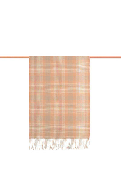 Bursa İpek Χειμερινό σάλι με σχέδιο σομόν σκούρου χρώματος