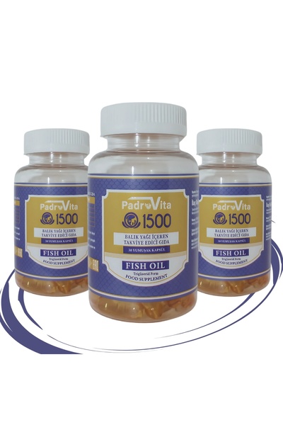PadroVita أوميجا 3 1500 ملجم زيت السمك 30 كبسولة 3 عبوات