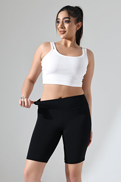 winmoda BÜYÜK BEDEN DİZ BOYU TAYT MAYO / YÜKSEK BEL ARKA CEPLİ LİKRALI MAYO TAYT