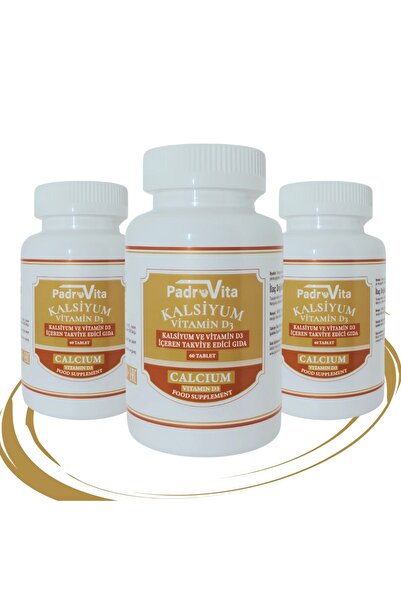 PadroVita Kalsiyum ( Calcium Citrat ) Ve Vitamin D3 60 Tablet 3'lü Paket