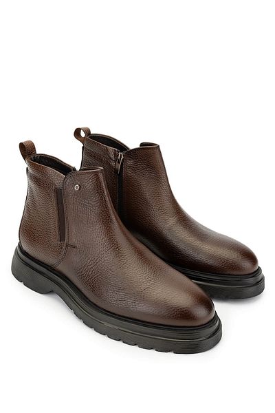 Tamer Tanca Men's Genuine Leather Brown Boots Shoes