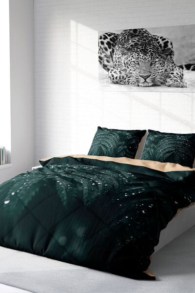 MonoHome Комплект спално бельо от памучен сатен 3D Digital Drop Leaf