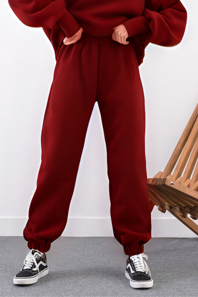 YAKAMEL Γυναικείο παντελόνι φόρμας με πολύ ψηλή μέση και φαρδιά γραμμή, με πλ...