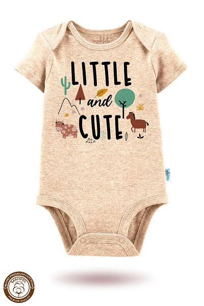 MAHFEL 2-Piece 100% Cotton Organic Printed Snap Fastener Baby Bodysuit
