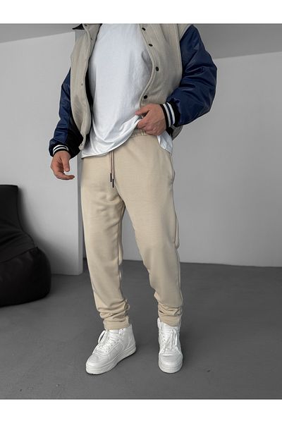 BYBASICMAN Beige Three Yarn Relax Fit Tracksuit By-063
