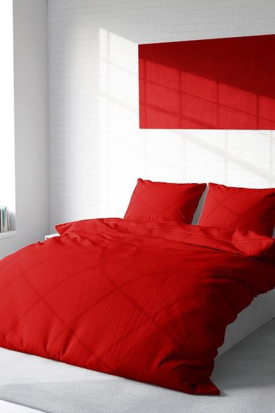 MonoHome Duvet Cover Set 100% Natural Cotton Double 3d Digital Red Lux Cotton Ranforce