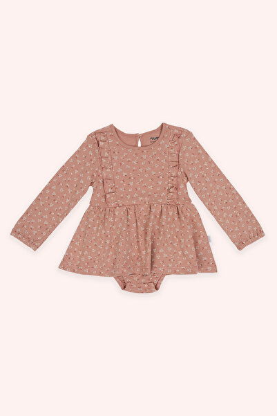 Panço Yenidoğan Desenli Gül Rengi Body Elbise