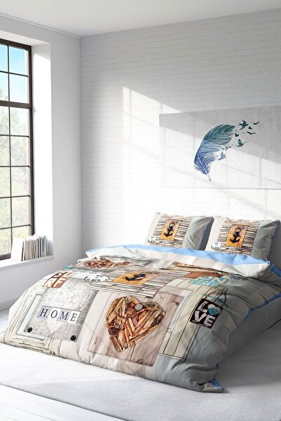 MonoHome Постільна білизна з бавовняного сатину для двоспального ліжка 3D Digital La Mer