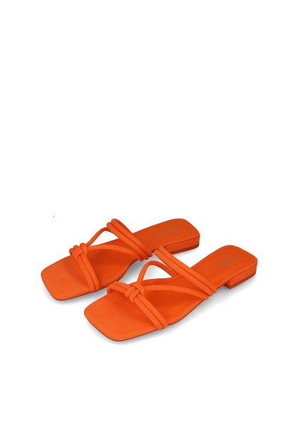 MENBUR WOMEN SHOES FLUORESCENT ORANGE FLAT SANDAL, WITHOUT PLATFORM