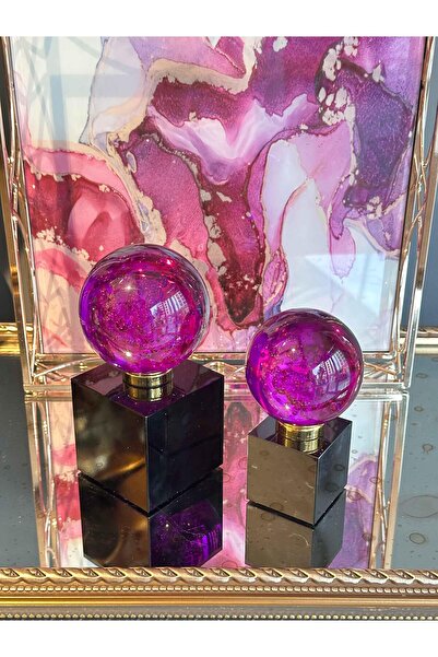 ROSSEV Kristal 2'Li Yuvarlak Dekoratif Küre Mor