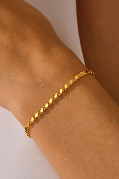 MOOM MÜCEVHERAT 14 Ayar Altın Halep Pullu Bileklik